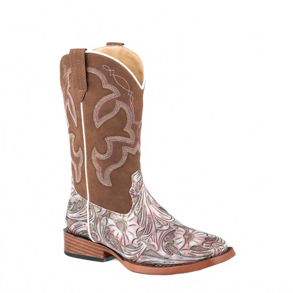 NEW ROPER girl's raya floral boots in lilac